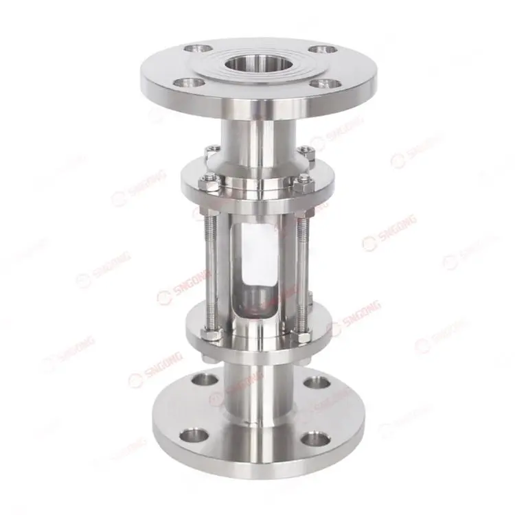 Flange pipe sight glass mirror