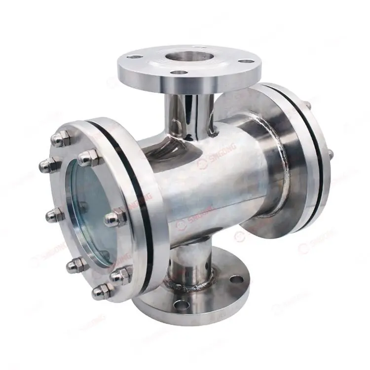 Flange pipe sight glass