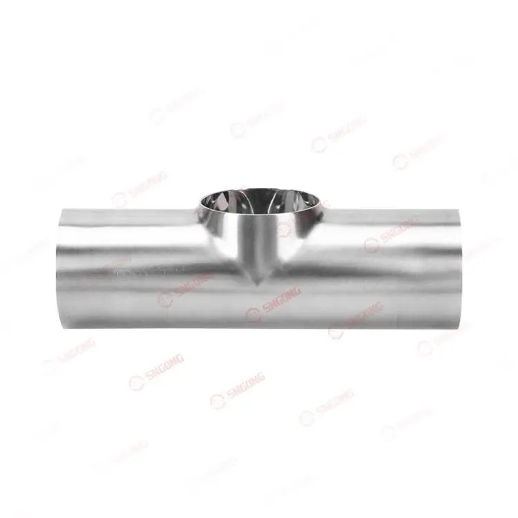 Welded equal-diameter flat-mouth short three-way connector